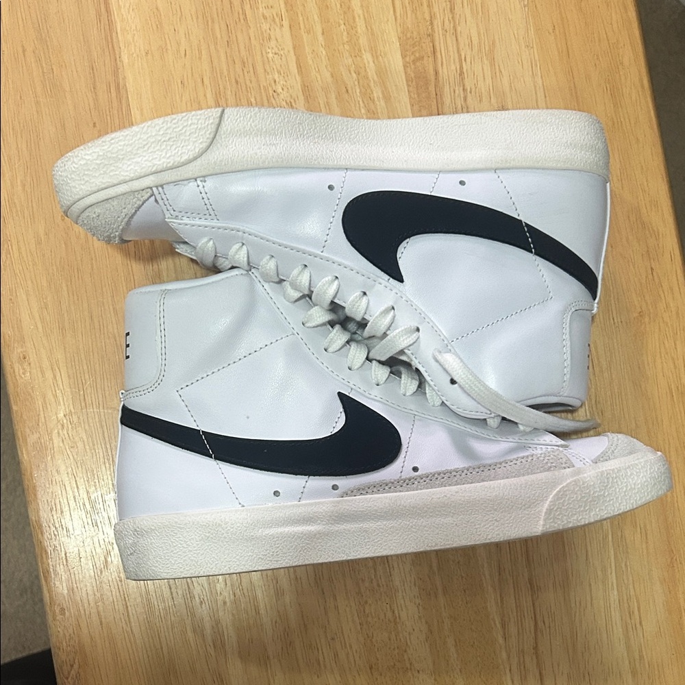 Nike White and Black High-Top Sneakers